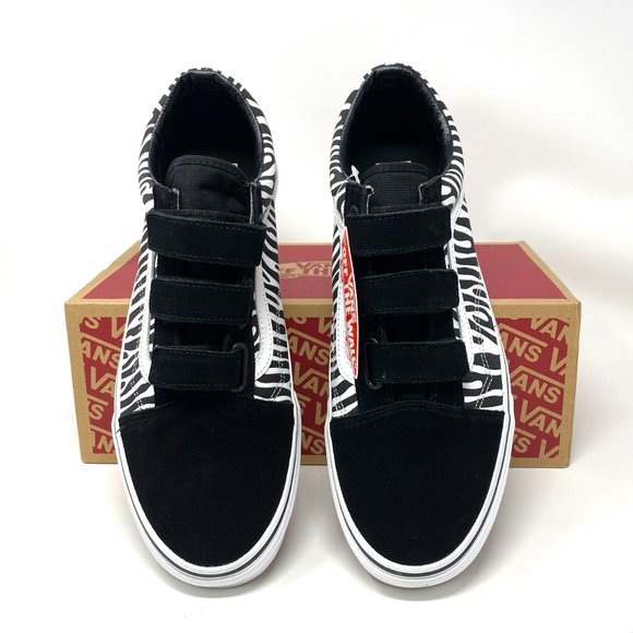 VANS Old Skool V Zebra Black Suede Canvas Sneakers Shoes Womens Size VN0A3D296DB - Picture 3 of 12